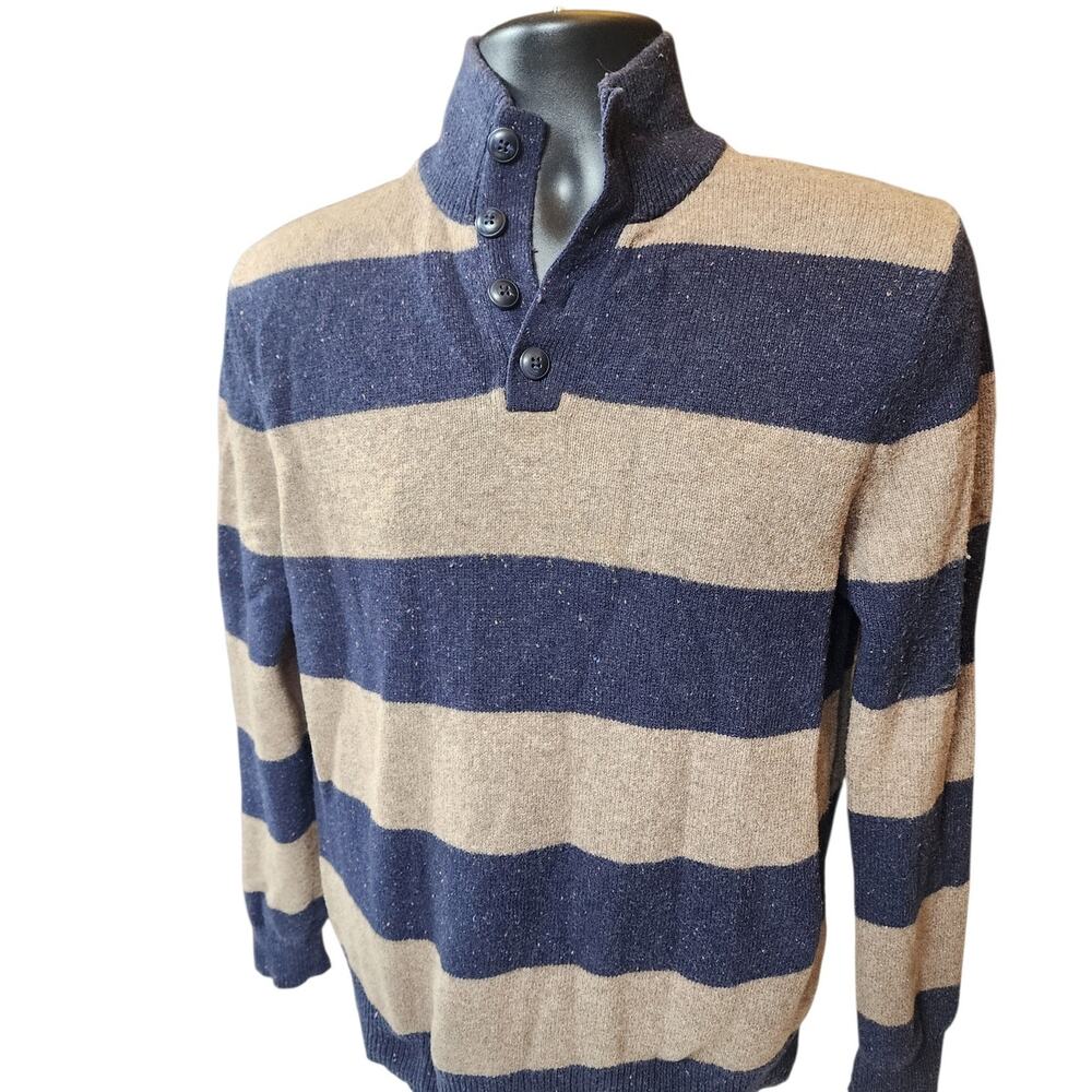 Grayson & Dunn Sweater Small Slim Medium Henley Pullover Wool Blend Button Neck